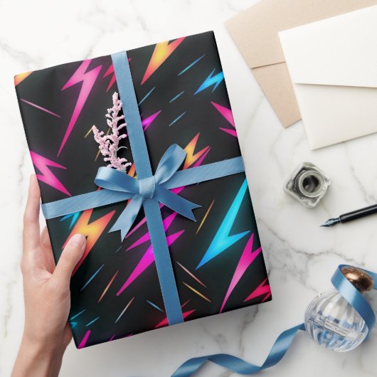 Kleurrijk Bliksemschichtpatroon Cadeaupapier (Geschenken)