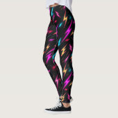 Kleurrijk Bliksemschichtpatroon Leggings (Links)