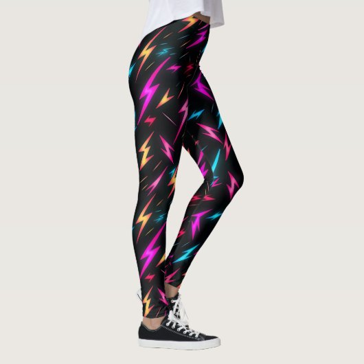 Kleurrijk Bliksemschichtpatroon Leggings (Rechts)
