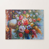Kleurrijk bloeiend bloemvet schilderij legpuzzel (Horizontaal)