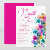 Kleurrijk Bloeiend Bruidsfeest Kaart (Voorkant / Achterkant)