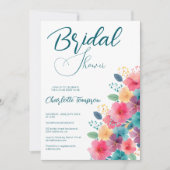 Kleurrijk Bloeiend Bruidsfeest Kaart (Voorkant)