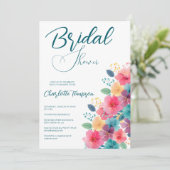 Kleurrijk Bloeiend Bruidsfeest Kaart (Staand voorkant)