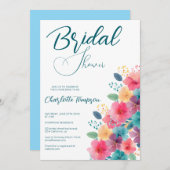 Kleurrijk Bloeiend Bruidsfeest Kaart (Voorkant / Achterkant)