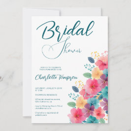 Kleurrijk Bloeiend Bruidsfeest Kaart