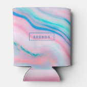 Kleurrijk bloeiend chlooragaat marmer blikjeskoeler (Achterkant)