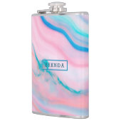 Kleurrijk bloeiend chlooragaat marmer heupfles (Links)