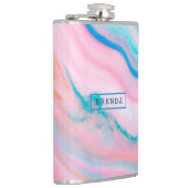 Kleurrijk bloeiend chlooragaat marmer heupfles (Rechts)