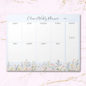 Kleurrijk Bloem Boeket Weekplanner met Monogram Notitieblok