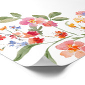 Kleurrijk Bloem Boho Bruidsfeest Welkomstbord Poster (Hoek)