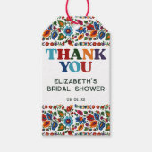 Kleurrijk Bloem Feest Borduurwerk Party Bedankt Cadeaulabel (Voorkant)