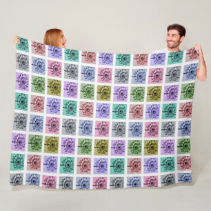 Kleurrijk Bloem Pop Art Patroon Fleece Deken