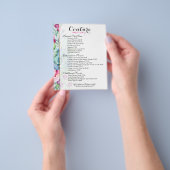 Kleurrijk bloemboeket menulijst flyer (Hand)