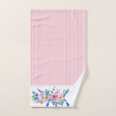 Kleurrijk bloemboeket & roze strepen bad handdoek (Handdoek)