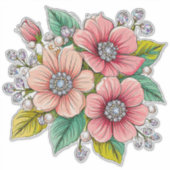 Kleurrijk bloemboeket sticker (Voorkant)