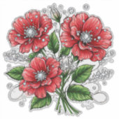 Kleurrijk bloemboeket sticker (Voorkant)