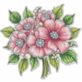 Kleurrijk bloemboeket sticker (Voorkant)