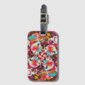 Kleurrijk Bloemen Abstract Design Bagagelabel (Voorkant (verticaal))