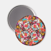 Kleurrijk Bloemen Abstract Design Magneet (Voorkant / Achterkant)