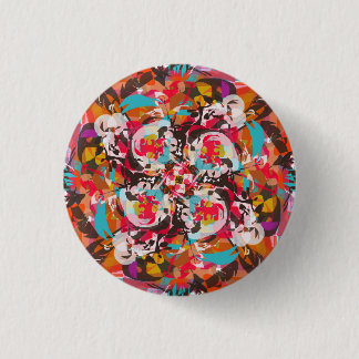 Kleurrijk Bloemen Abstract Design Ronde Button 3,2 Cm