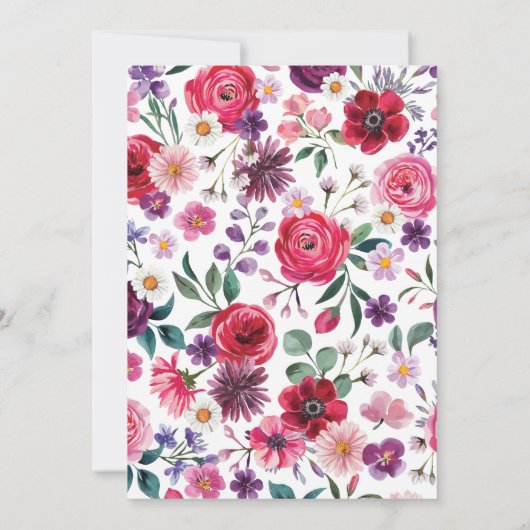 Kleurrijk Bloemen Afstuderen Aankondiging (Achterkant)