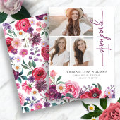 Kleurrijk Bloemen Afstuderen Aankondiging