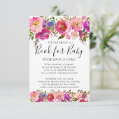 Kleurrijk Bloemen Baby shower Boek voor Baby Kaart (Staand voorkant)