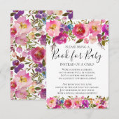 Kleurrijk Bloemen Baby shower Boek voor Baby Kaart (Voorkant / Achterkant)