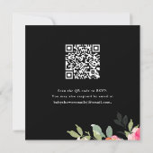 Kleurrijk Bloemen Baby shower QR Code Zwart Kaart (Achterkant)