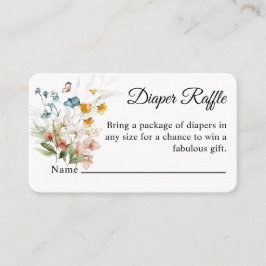 Kleurrijk Bloemen Boeket Luier Raffle Baby shower Informatiekaartje