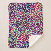 Kleurrijk Bloemen Damast Naadloos Patroon Sherpa Deken (Voorkant)