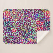 Kleurrijk Bloemen Damast Naadloos Patroon Sherpa Deken (Voorkant (horizontaal))