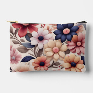 Kleurrijk bloemen- en bladerenpatroon roze etui