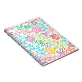 Kleurrijk Bloemen Gepersonaliseerd Spiraalvormig Notitieboek (Rechterzijde)