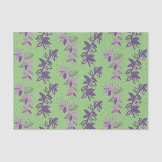 Kleurrijk bloemen, groen- en paars papier (Voorkant)