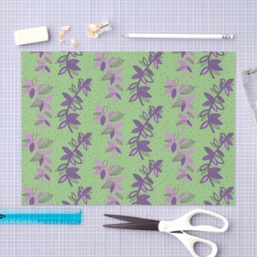 Kleurrijk bloemen, groen- en paars papier (Craft)