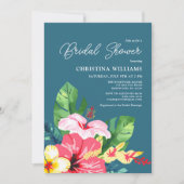 Kleurrijk Bloemen Hibiscus Tropisch Vrijgezellenfe Kaart (Voorkant)