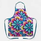 Kleurrijk Bloemen Mandala Medium Schort (Voorkant)
