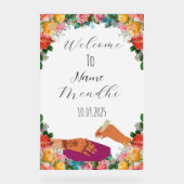 Kleurrijk bloemen Mendhi teken Acryl Bord (Voorkant)