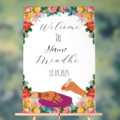 Kleurrijk bloemen Mendhi teken Acryl Bord (Neutraal)