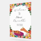 Kleurrijk bloemen Mendhi teken Acryl Bord (Hoek)