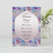 Kleurrijk Bloemen Parel Pareltjes repetitie diner Kaart (Staand voorkant)