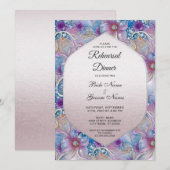 Kleurrijk Bloemen Parel Pareltjes repetitie diner Kaart (Voorkant / Achterkant)