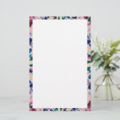 Kleurrijk Bloemen Patroon Briefpapier (Staand voorkant)