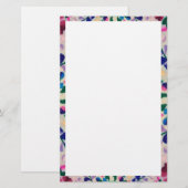 Kleurrijk Bloemen Patroon Briefpapier (Voorkant / Achterkant)