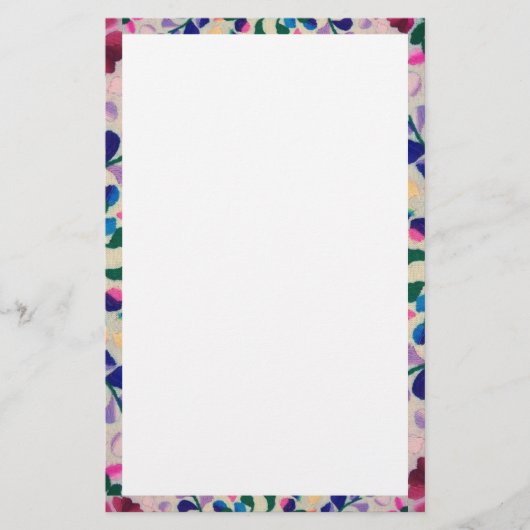 Kleurrijk Bloemen Patroon Briefpapier (Voorkant)