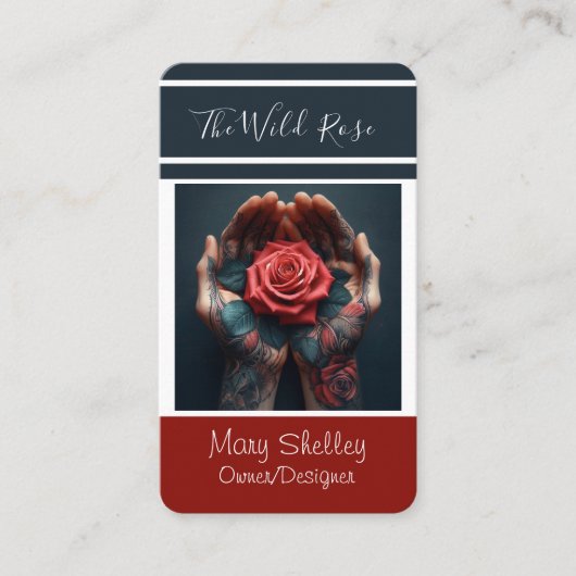 Kleurrijk Bloemen Roos Bloemen Shop Designer Owner Visitekaartje (Voorkant)