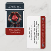Kleurrijk Bloemen Roos Bloemen Shop Designer Owner Visitekaartje (Voorkant / Achterkant)