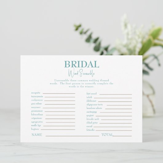 Kleurrijk Bloemen Vrijgezellenfeest Woord Scramble Kaart (Staand voorkant)