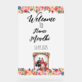 Kleurrijk bloemenacryl Mendhi teken Acryl Bord (Voorkant)